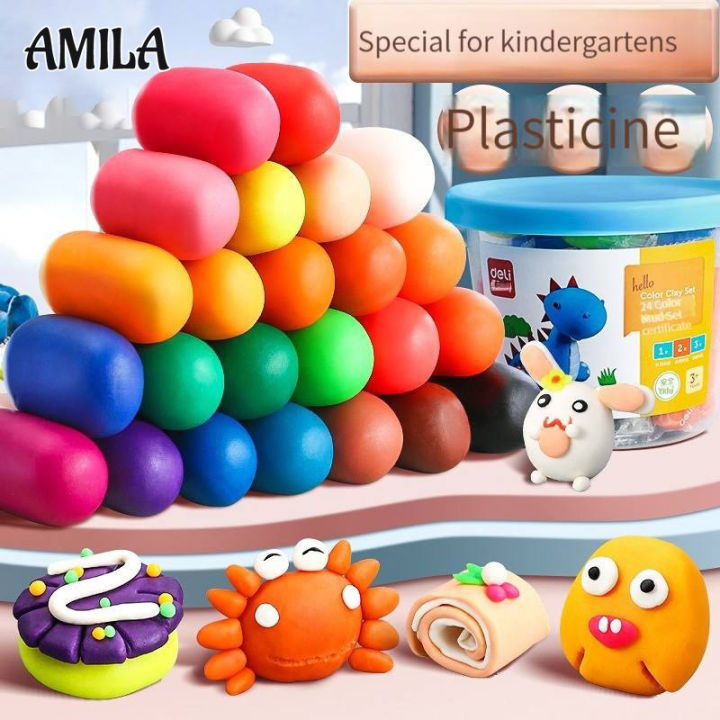 amila-plasticine-เด็กอนุบาลสีพิเศษ24สี12สีเด็กประถมชุดของเล่นปลอดภัยและปลอดสารพิษ