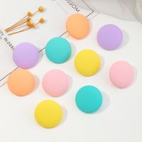 2021 New Cute Candy Macaron Resin Plastic Round Stud Earrings Buttons Retro Niche Earring Female Korean Fashion Jewelry Gifts