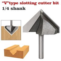 【CW】 1pc 1/4 quot; Shank V Groove Sign Lettering V-Groove Grooving Router Bit 1-3/4 quot;x 30mm