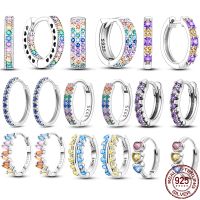 【DT】hot！ New 925 Sterling Pave Hoop Earrings Luxury 2023 Trending Fashion Jewelry Birthday