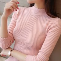 Turtleneck Sweater Women Fashion 2021 New Stretch Tops Women Candy Color Knitted Pullovers Long Sleeve Bottoming Knitted Sweater2023