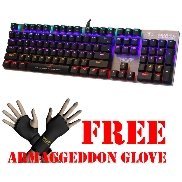 Armaggeddon Mekanik Gaming Keyboard MKA7C Free Glove Lazada Indonesia