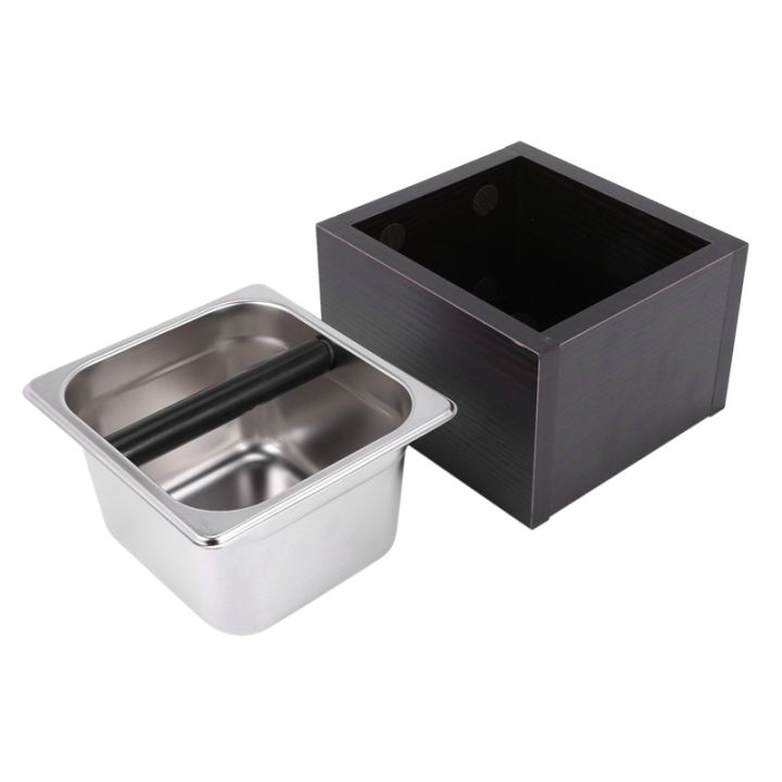 wood-trash-can-coffee-knock-box-espresso-grounds-container-residue-for-barista-with-handle-coffee-residue-bucket-grind-waste-bin