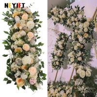 hot【cw】 Luxury 50/70/100cm Wall Wedding Iron Arch Backdrop Artificial Row T Road Cited Flowers