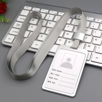 hot！【DT】○  New Fashion Card Cover Men Aluminum Alloy Name Holders Business ID Badge Lanyard Holder Metal