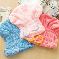 1 Pcs Microfiber Solid Hair Quickly Dry Hair Hat Cap Bathing Tool Drying Towel Head Wrap Hat For Womens Girls Lady HG0464 Towels