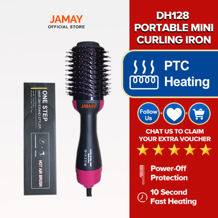 JAMAY DH128 UK PLUG 3 IN 1 Negative Ion Hair Dryer Hot Air Brush Hair  Straightener Comb Curling Brush Hair Styling Tools | Lazada