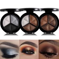 ✥ 3 Colors Shimmer Glitter Eye Shadow Palette Makeup Copper Bronzer Sliver Grey Metallic Smoky Cut Crease Eyeshadow Nude Cosmetics