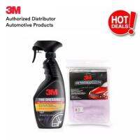 3M Tire Dressing &amp; MICROFIBER DETAILING CLOTH 50CMX50CM ชุดดูแลรักษารถยนต์  3เอ็ม น้ำยาเคลือบยาง และ ผ้าเช็ดรถ ไมโครไฟเบอร์ สำหรับเช็ดรถ