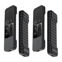 2X Silicone Proof Durable Soft Cover Waterproof Protective Case Rectangle Sleeve for TV 4K Remote Control Black