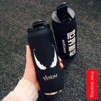 {Gzyh}สแตนเลสสร้างสรรค์ Venom ซูเปอร์ฮีโร่อเวนเจอร์สกระติกน้ำร้อนแบบพกพา Unisex นักเรียนบุคลิกภาพอินเทรนด์ถ้วยฟาง