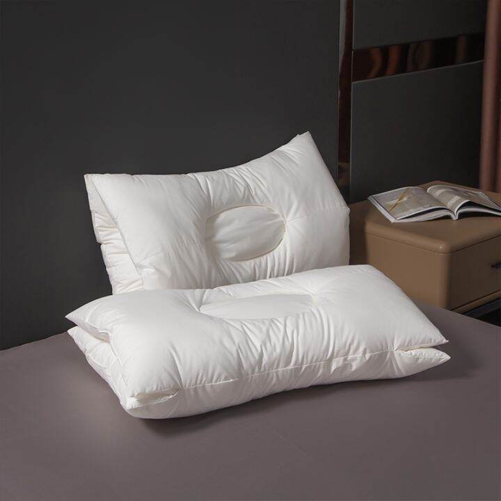 healthy-sleep-pillow-cotton-type-a-massage-spa-neck-protection-soybean-antibacterial-mite-proof-pillow-core