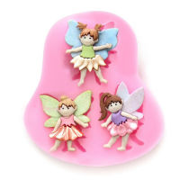 น่ารัก Little Elf Angel สามแม่พิมพ์ซิลิโคน Fondant เค้กช็อกโกแลตตกแต่งเค้กครัวเบเกอรี่เครื่องมือบิสกิตทำแม่พิมพ์ดิน-gnxfnxfhnxfnxff