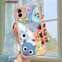 เคสมือถือ Jinsouwe สำหรับ Samsung Galaxy A04 Samsunga04 Galaxya04เคสสำหรับเด็กผู้หญิงลายการ์ตูนมอนสเตอร์ทั้งตัวปกหนังเคสกระจก