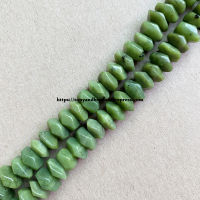 2lots more 10 off ! Semi-precious Stone Irregular Faceted Rone Canada Jade 7" Loose Beads 6x11mm For Jewelry Making