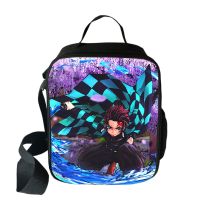 Hip Hop Crossbody Demon Slayer Kimetsu No Yaiba Lunchbox Thermal insulation Food Lunch Bag 3D Print Insulated Handbags Ice Bags