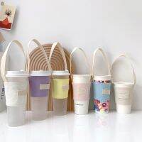 【hot】☃▼卐 Canvas Bottle Carry with Cup Holder for Camping Hiking Resistant Juice Sleeve ！