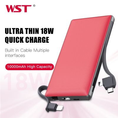 10000mAh Portable Charger Quick Charge Power Bank with Built in Type C Micro USB Cable Fast Charging for iPhone Samsung Xiaomi ( HOT SELL) tzbkx996