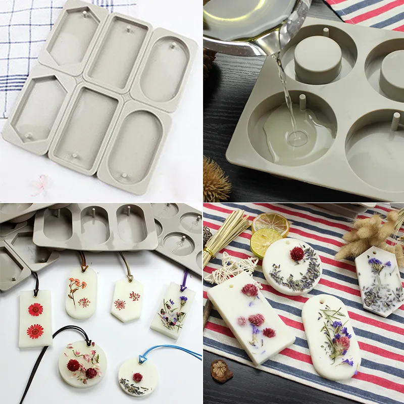 Silicone Mold DIY Resin Aromatherapy Tablet Mold Flower Soap Molds for Soap  Making Hanging Ornaments Wax