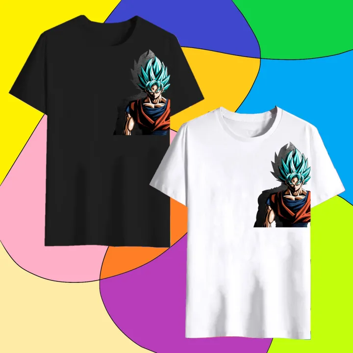 Rappers] Goku Cabello Azul Design Fashion Clothing T-Shirt Cotton 