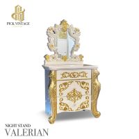 VALERIAN NIGHT STAND ตู้ข้างเตียงหลุยส์ PEARLESCENT WHITE SERIES รุ่น วาเรเลี่ยน