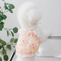 Suspenders Chiffon Vest Dog Clothes Lace Sequin Dogs Clothing Korean Thin Breathable Small Outfits Summer Kawaii Dog Clothes