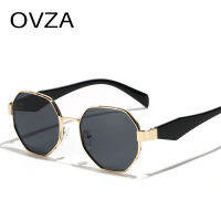 OVZA แว่นกันแดดทรงกลมแฟชั่นสำหรับผู้ชายแว่นตาโลหะผู้หญิง S2070ป้องกันยูวีแบบไล่ระดับสี UV400