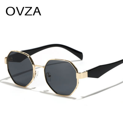OVZA แว่นกันแดดทรงกลมแฟชั่นสำหรับผู้ชายแว่นตาโลหะผู้หญิง S2070ป้องกันยูวีแบบไล่ระดับสี UV400