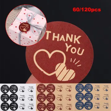 120pcs/lot new Golden Seal Sticker Heart Round Handmade Adhesive Kraft  Baking Gift Package Decoration Label Stickers