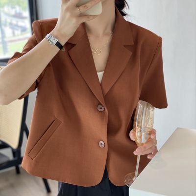 Short sleeve suit jacket womens summer thin Korean version of the new hanging feeling short casual small suit jacket