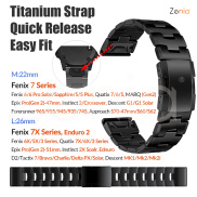 Zenia 26mm 22mm Chất liệu hợp kim titan siêu nhẹ Dây đeo đồng hồ cho