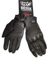 【CW】Brand New BERIK Retro Motorcycle Gloves Men Black Perforated Summer Breathable Sheepskin Off-road Street Moto Riding Gloves XXL