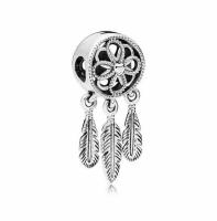 Btuamb Boho Hollow Dream Catcher Flower Leaves Tassel Charm Beads Fit Pandora Bracelets Bangles For Women Party Making Jewelry