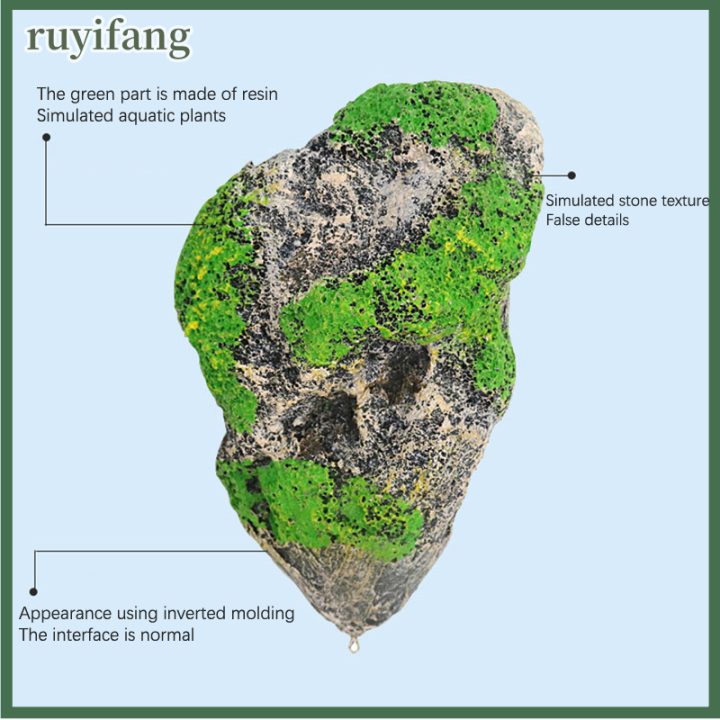 ruyifang-หินลอยลอยตกแต่งตู้ปลา-หินเทียมแขวนประดับตู้ปลาหินทิวทัศน์เครื่องประดับหินหินภูเขาไฟลอยได้