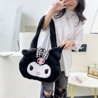 ความจุขนาดใหญ่ Sanrio Kuromi ตุ๊กตากระเป๋าเป้สะพายหลังฤดูใบไม้ร่วงและฤดูหนาวสไตล์กระเป๋าเดินทางกระเป๋าสะพายไหล่เดียวกระเป๋านักเรียนสาวของขวัญ