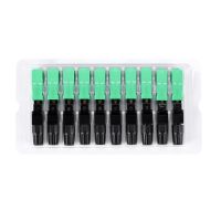 10Pcs Sc/ Fiber Optic Connector Embedded Single Mode Component Fiber Optic Quick Connector-Black + Green