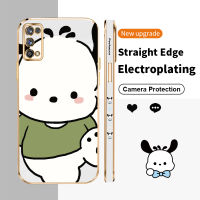 เคสโทรศัพท์เคลือบ Pochacco สี่เหลี่ยมสำหรับ Realme 7 Pro 8 8S 8i 9i 9 Pro V13 V25 Q3i Narzo 30 50รูปแบบปิคกีตาร์ป้องกันฝาหลัง TPU