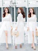 Dee-ya Shop เสื้อผ้าผู้หญิง Jumpsuit สีขาว พร้อมส่ง