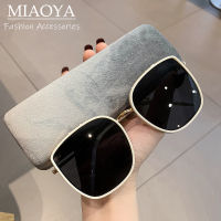 MIAOYA Fashion Jewelry Shop แว่นกันแดดทรงสี่เหลี่ยมขนาดใหญ่สำหรับผู้หญิง แว่นกันแดดป้องกันรังสียูวีสำหรับคู่รัก ของขวัญวันเกิดที่สวยหรู