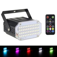 2ชิ้น RGB 3in1 LED S Trobe แสงการควบคุมเสียงระยะไกลล้างคานเวทีไฟพรรคดีเจบาร์โคมไฟ (สหภาพยุโรปปลั๊ก)