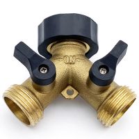 Brass Garden Hose Splitter 2 Way Heavy Duty Brass Hose Y Splitter 2 Valves Y Conneector Splitter Brass Garden Hose Adapter