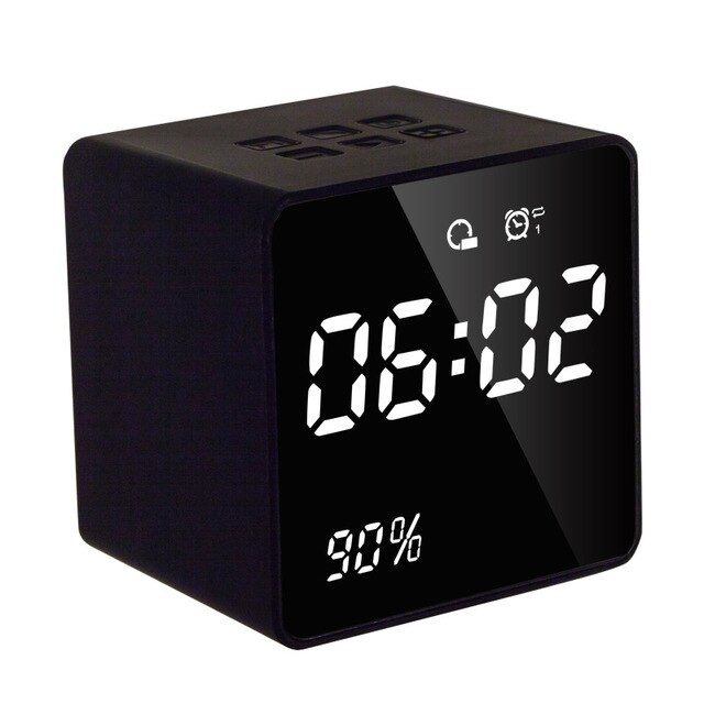 worth-buy-นาฬิกา-fm-เครื่องเล่นเพลงวิทยุ-usb-นาฬิกาปลุกจอแสดงผลแอลอีดีลำโพงสเตอริโอไร้สายขนาดเล็กมีแสงไฟด้านหลัง