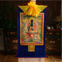 Copper Statue Tibetan Medicine Buddha Print Silk Gild Thangka Thanka Bhaisajyaguru