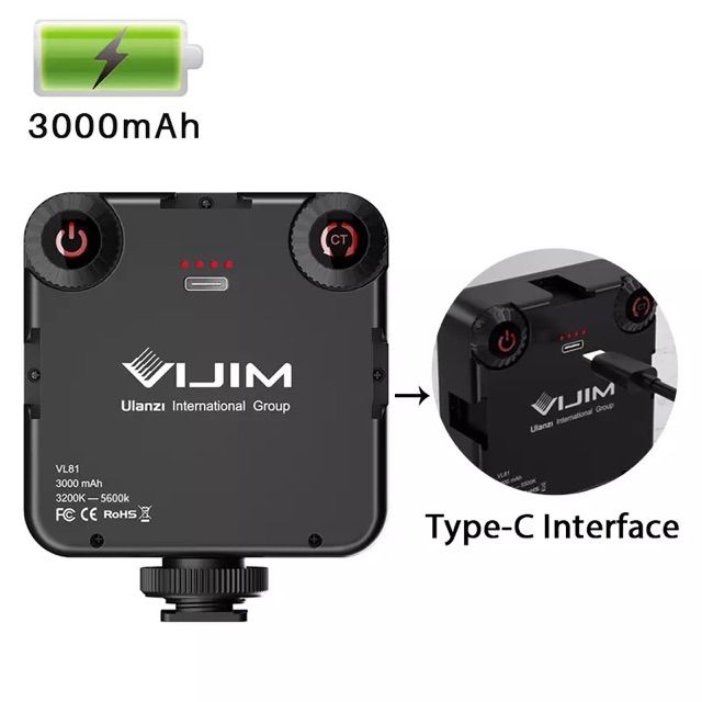 ulanzi-vijim-vl81-3200k-5600k-850lm-6-5w-dimmable-mini-led-video-light-ไฟ-led-เพิ่มแสงสว่าง-สำหรับ-dslr-gopro-10-9-hero-8-7