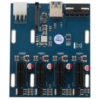 PCI-E 1X Expansion Kit 1 to 4Slots Switch Multiplier Hub PCI-E Riser Card Adapter with USB 3.0 Cable Pcie Mining Modules