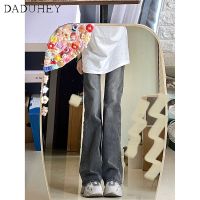 Slightly Autumn Slimming Pants DaDuHey? Winter New Mop High and Jeans Plus Womens Street 2022 High Black Waist Size Gray Flared