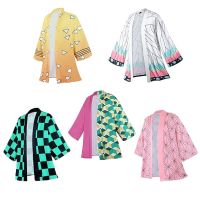 Demon Slayer Kimonos Kochou Shinobu Cosplay Costume for Women Men Haori Kimetsu No Yaiba Kamado Tanjirou Summer Beach Cover Up