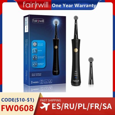 Fairywill หัวเปลี่ยน FW2205แบบชาร์จไฟได้,แปรงสีฟันไฟฟ้าพลังคลื่นเสียงอุปกรณ์ตั้งเวลากันน้ำสำหรับ
