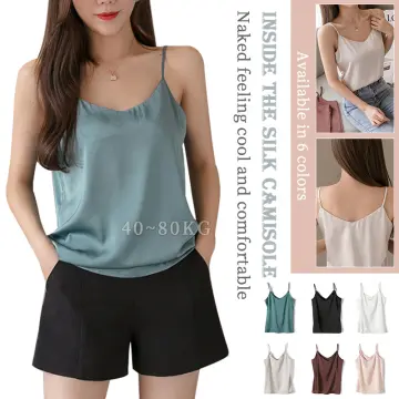 Womens Summer Tops Womens Silk Satin Camisole Solid Color Camisole