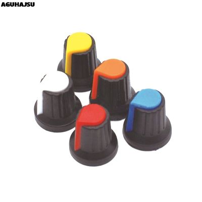 ₪∋✗ 25PCS/lot WH148 potentiometer knob cap(copper core) 15X17mm 6mm Shaft Hole AG2 Yellow Orange Blue White Red 5colourx5PCS 25PCS